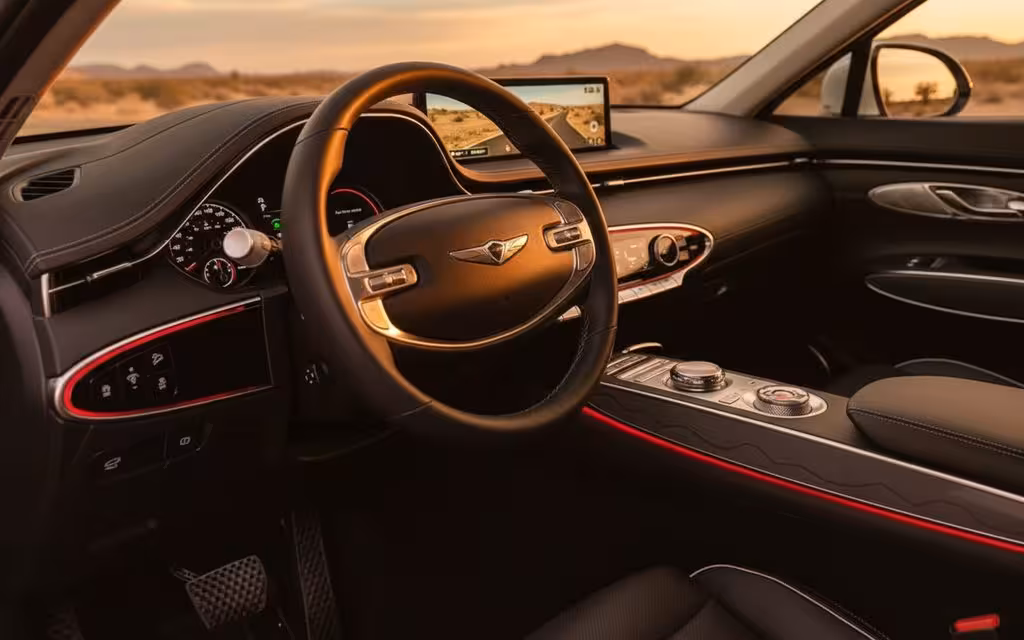 Genesis Gv70 2023 dashboard and infotainment – rental in Dubai