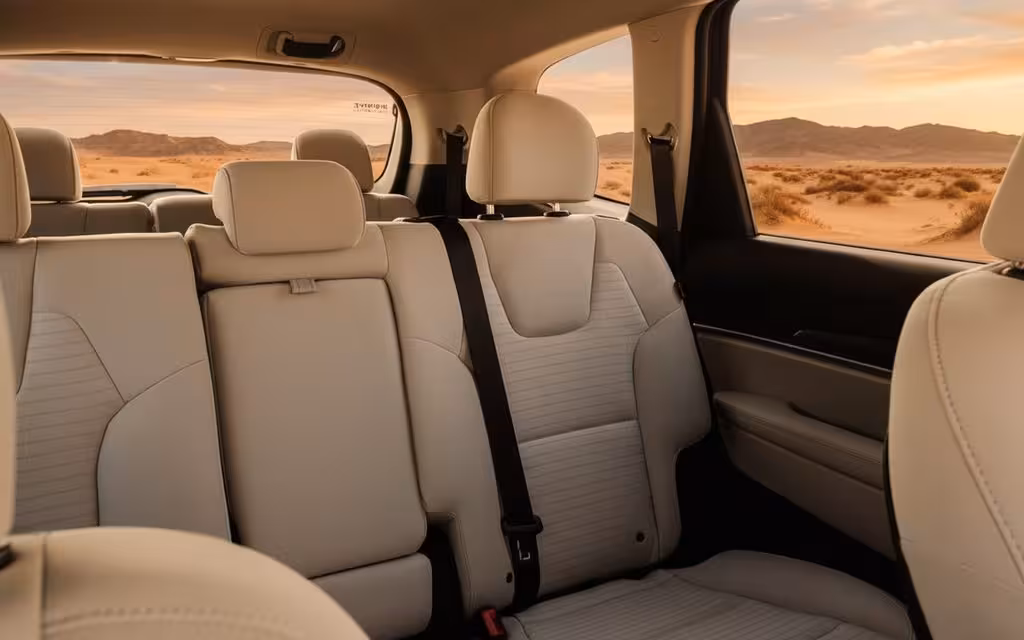 Kia Telluride 2022 leather seats and cabin – rental in Dubai