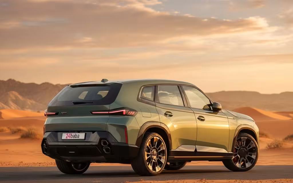 Bmw Xm 2024 Blue rear view showing taillights – rental in Dubai