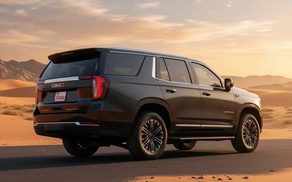 Gmc Yukon 2025 Black parked outdoor scene – rental in Dubai