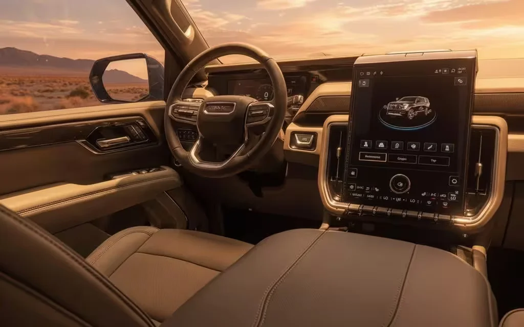 Gmc Yukon 2025 dashboard and infotainment – rental in Dubai