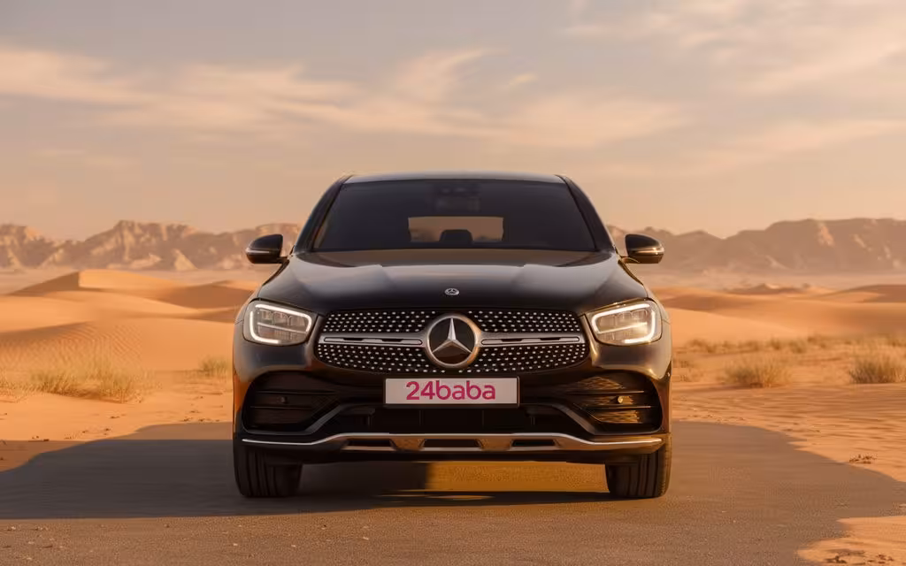 Mercedes Glc200 2023 Black front view with headlights