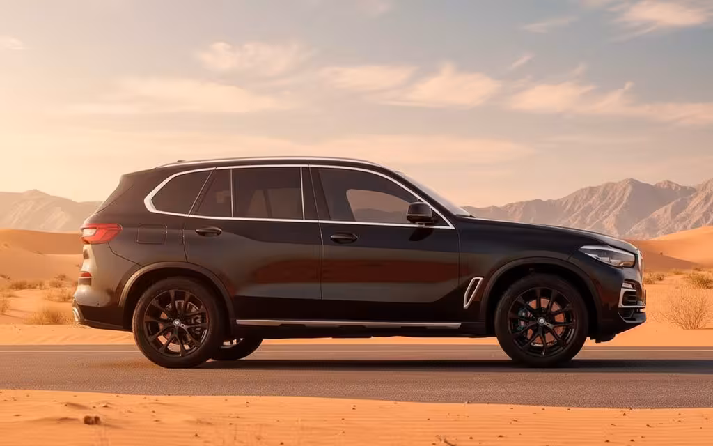 Bmw X5 2020 Black side profile – rental in Dubai