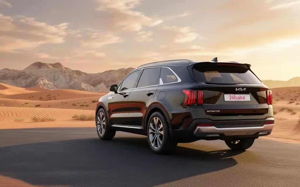 Kia Sorento 2024 Black rear view showing taillights