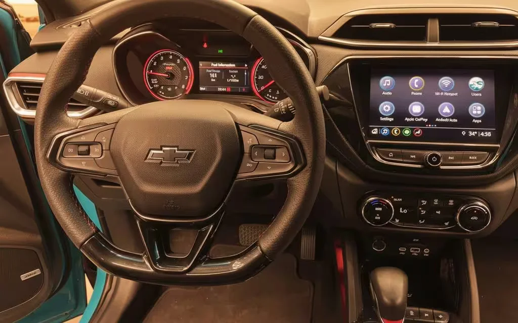 Chevrolet Trailblazer 2021 dashboard and infotainment – rental in Dubai