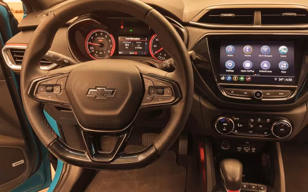 Chevrolet Trailblazer 2021 dashboard and infotainment – rental in Dubai