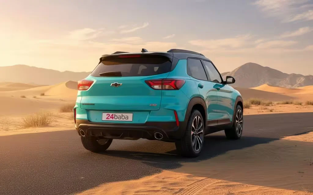 Chevrolet Trailblazer 2021 Blue rear view showing taillights – rental in Dubai
