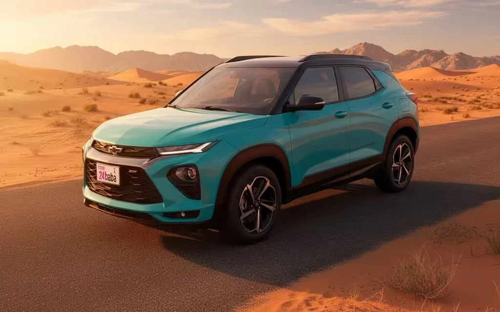 Chevrolet Trailblazer 2021 Blue front view with headlights – rental in Dubai