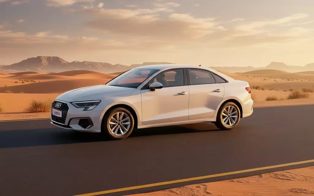 Audi A3 2023 White side profile