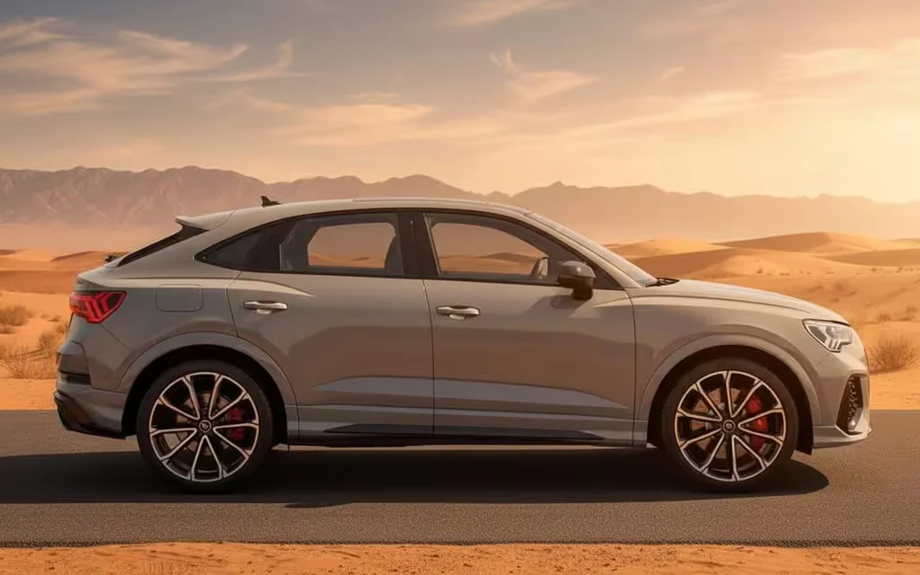 Audi RsQ3 2021 Grey side profile – rental in Dubai