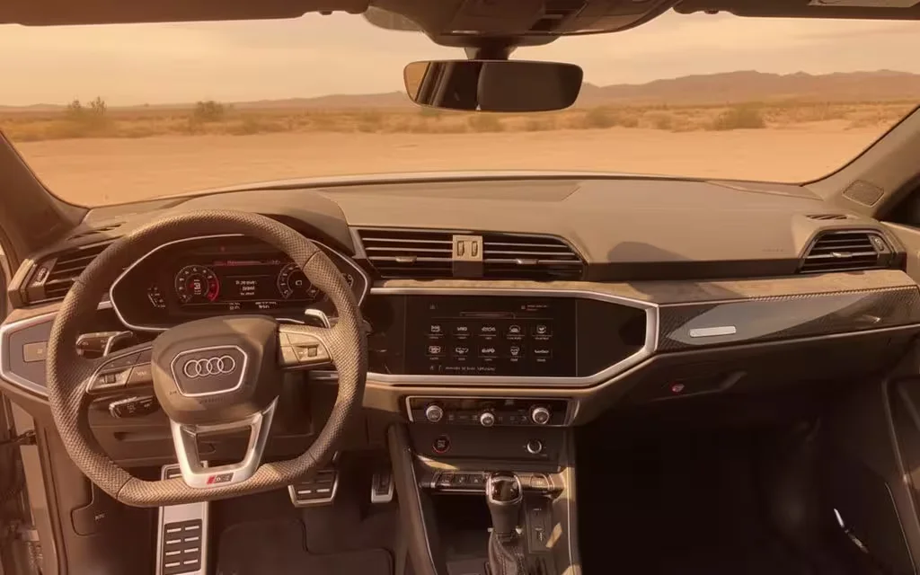 Audi RsQ3 2021 dashboard and infotainment – rental in Dubai