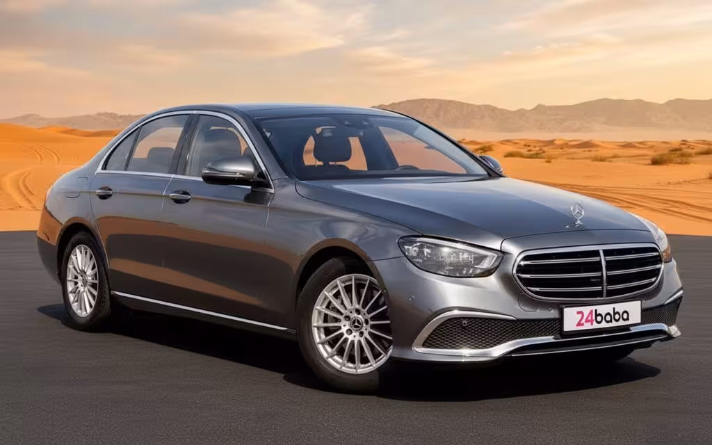 Mercedes E200 2022 Grey cover image – rental in Dubai