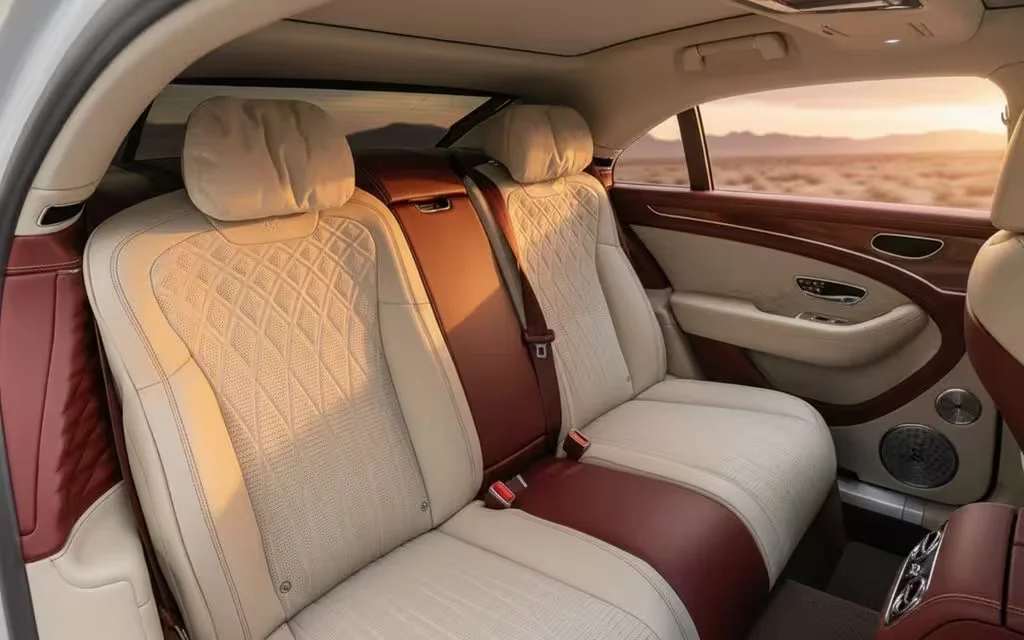 Bentley ContinentalFlyingSpur 2023 leather seats and cabin – rental in Dubai