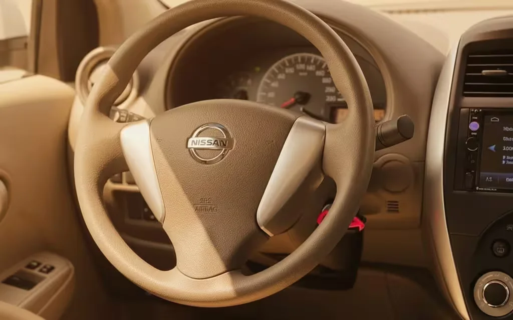 Nissan Sunny 2024 interior view showing trim – rental in Dubai