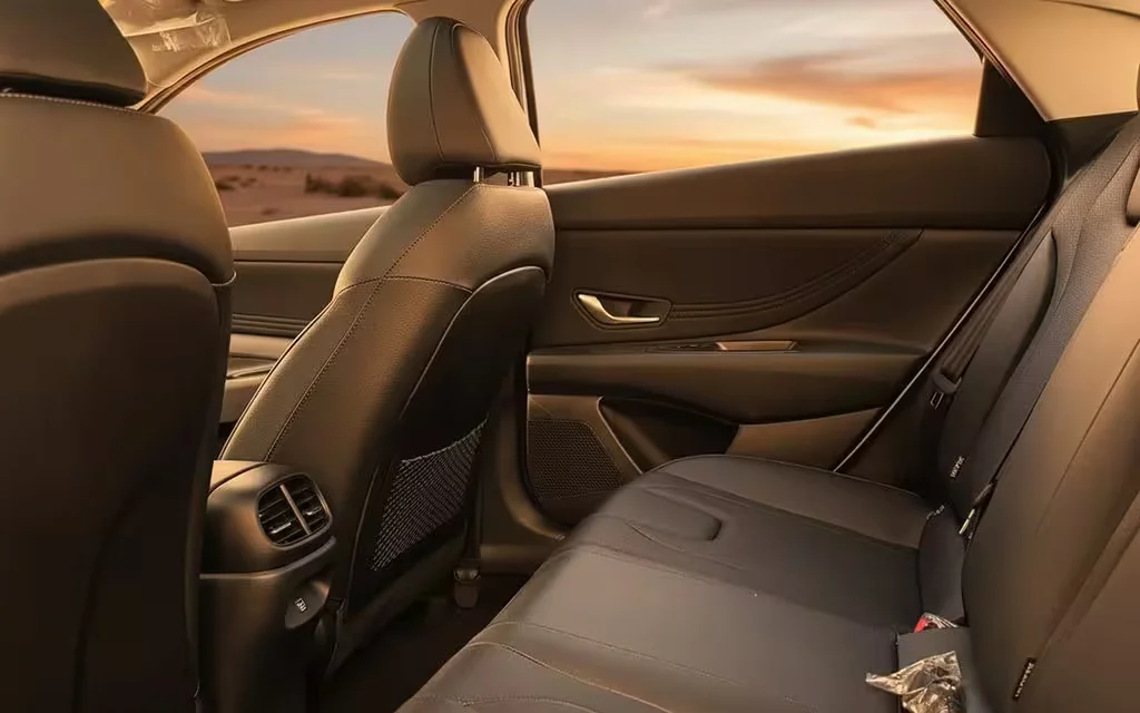 Hyundai Elantra 2025 leather seats and cabin – rental in Dubai