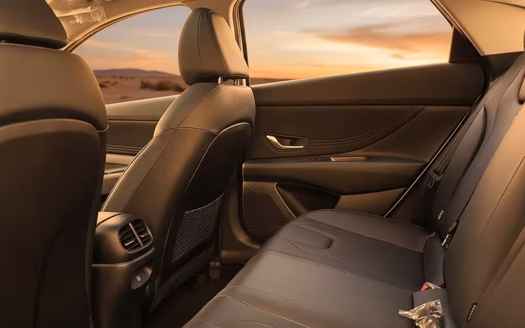 Hyundai Elantra 2025 leather seats and cabin – rental in Dubai