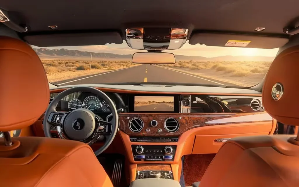 RollsRoyce Ghost 2024 interior view showing trim – rental in Dubai