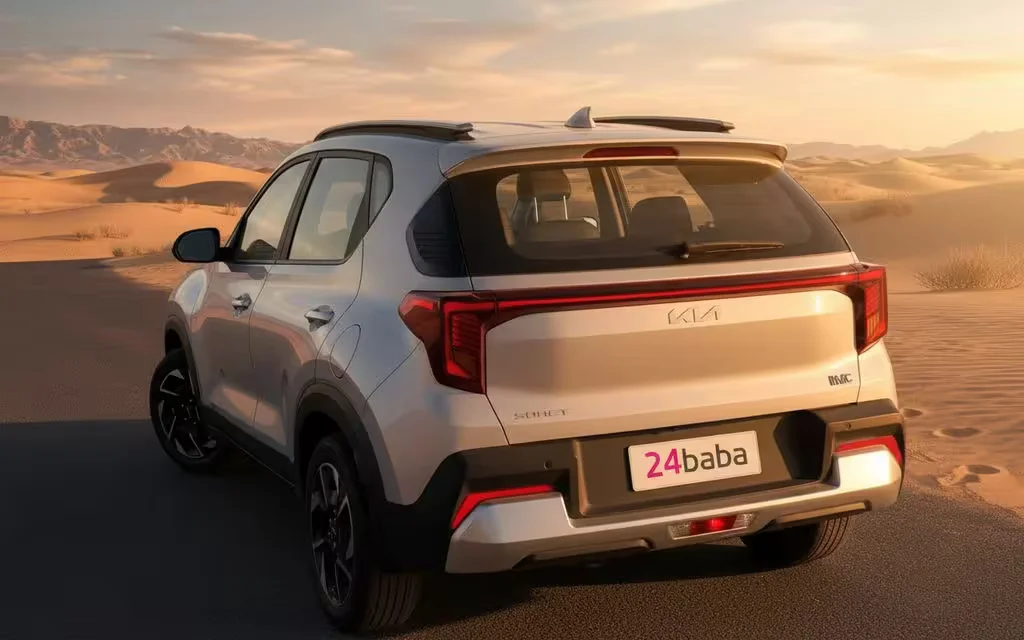 Kia Sonet 2025 Silver rear view showing taillights