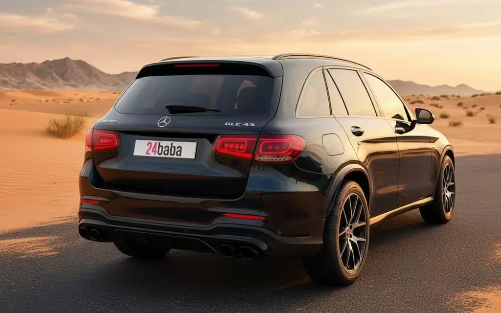 Mercedes Glc43 2022 Black rear view showing taillights