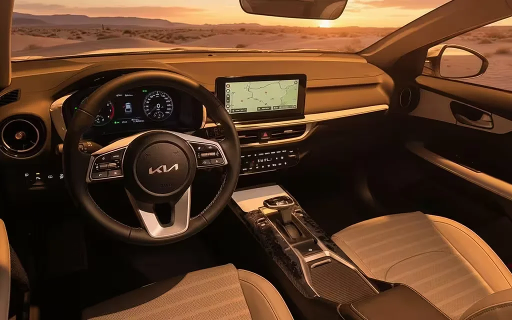 Kia K3 2024 dashboard and infotainment – rental in Dubai
