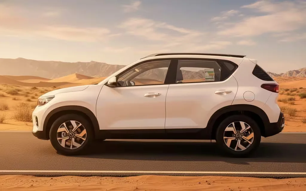 Kia Sonet 2023 White side profile