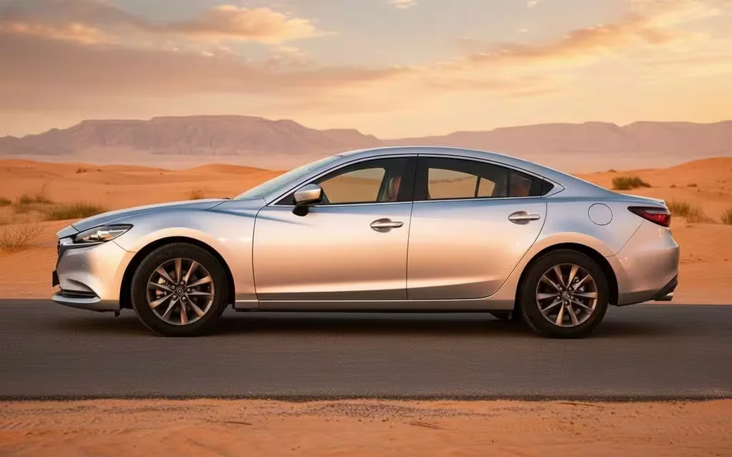 Mazda 6 2024 Silver side profile – rental in Dubai