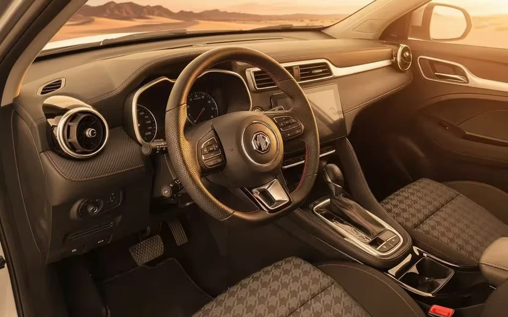 Mg Zs 2023 interior view showing trim – rental in Dubai