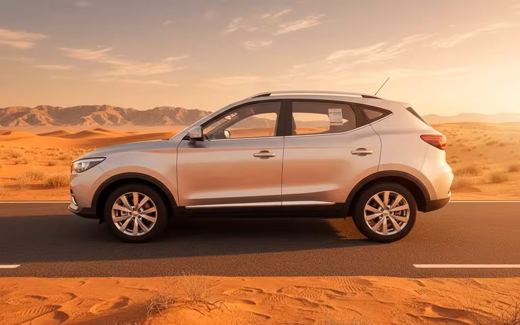 Mg Zs 2023 Grey side profile – rental in Dubai