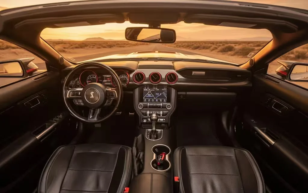 Ford Mustang 2025 dashboard and infotainment – rental in Dubai