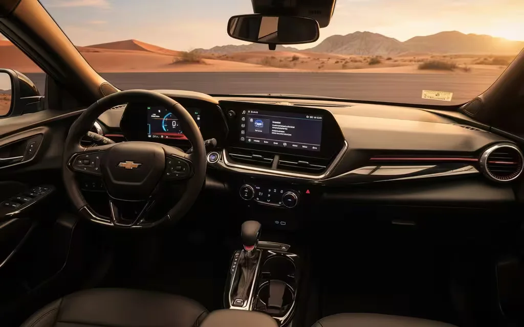 Chevrolet Trax 2024 dashboard and infotainment – rental in Dubai