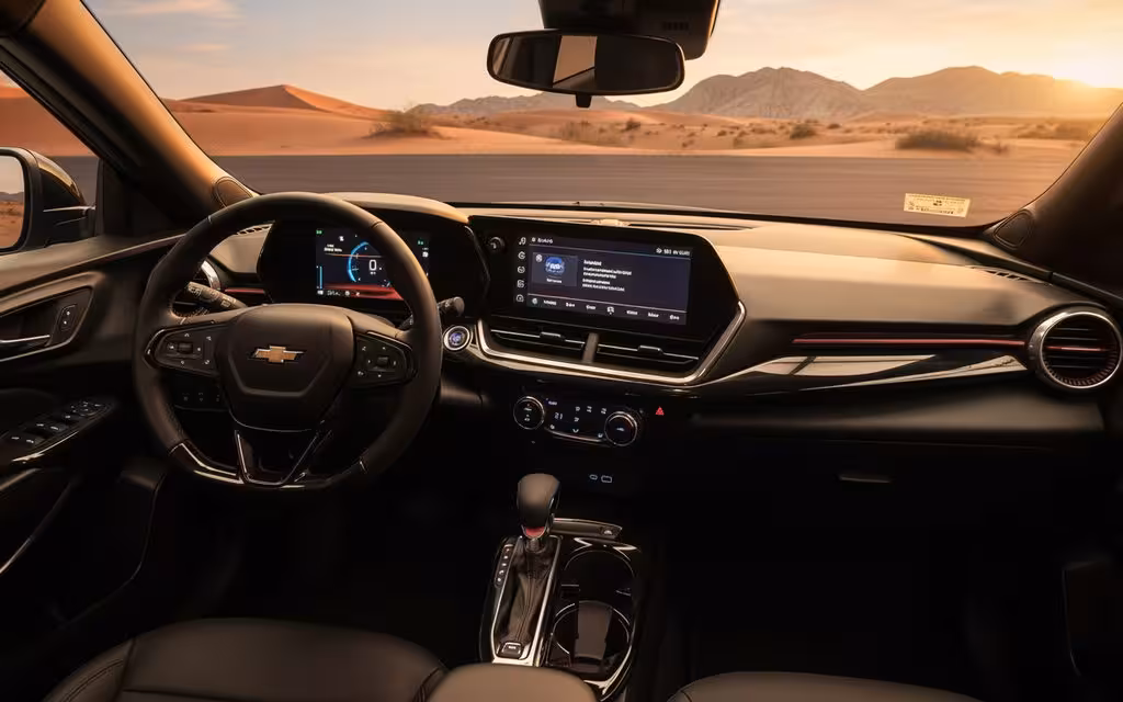 Chevrolet Trax 2024 dashboard and infotainment – rental in Dubai