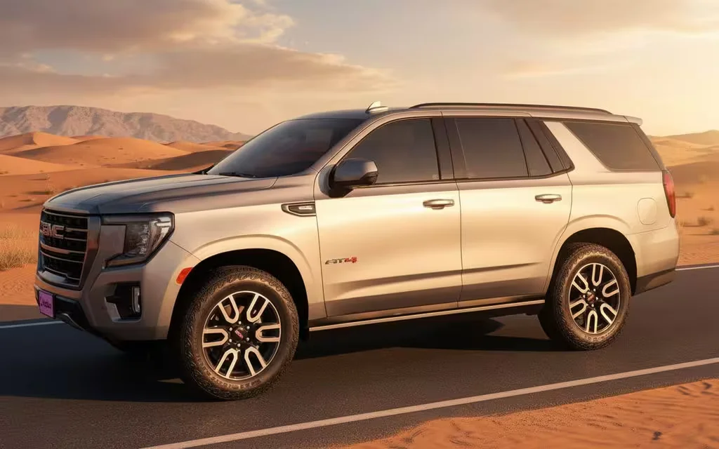 Gmc Yukon 2024 Silver side profile – rental in Dubai