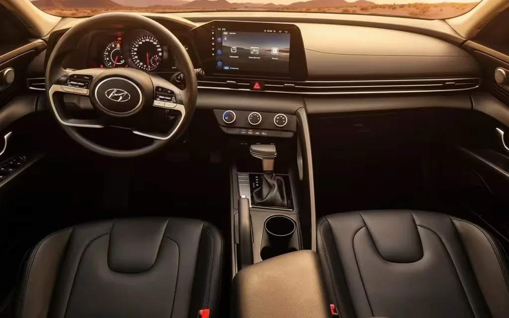 Hyundai Elantra 2022 dashboard and infotainment – rental in Dubai