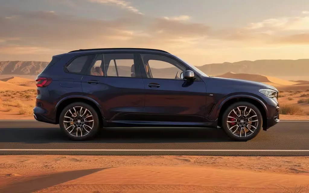 Bmw X5 2025 Blue side profile – rental in Dubai