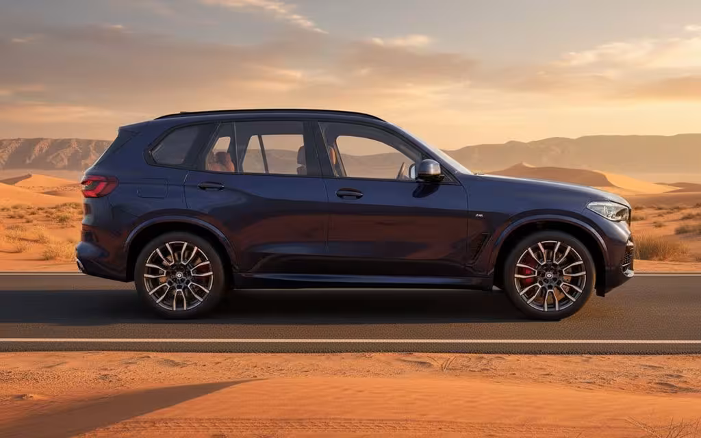 Bmw X5 2025 Blue side profile – rental in Dubai