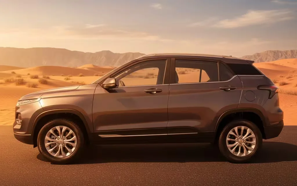 Chevrolet Groove 2023 Grey side profile – rental in Dubai