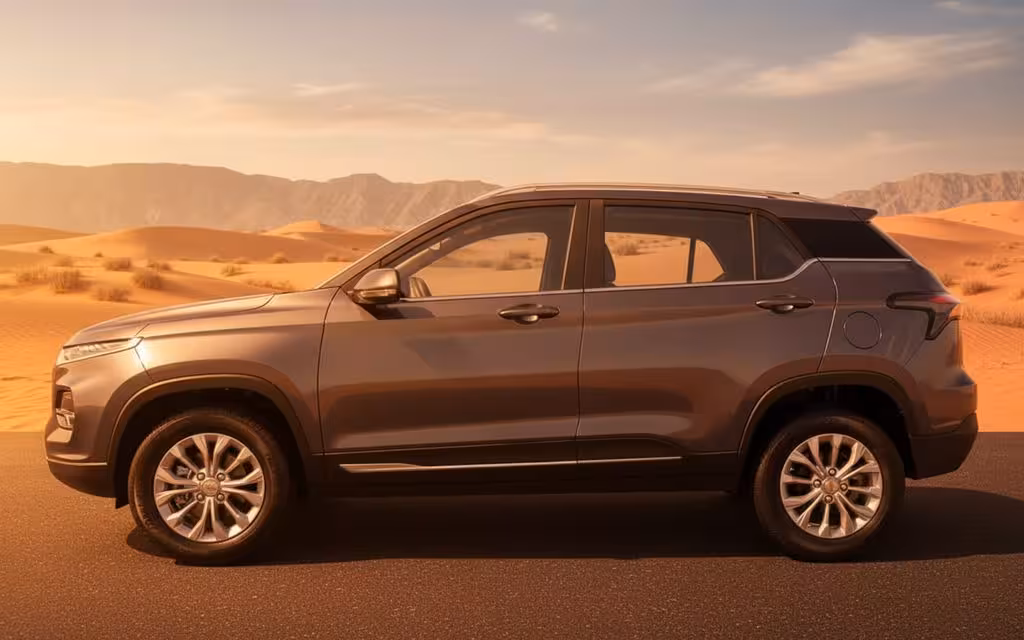 Chevrolet Groove 2023 Grey side profile – rental in Dubai