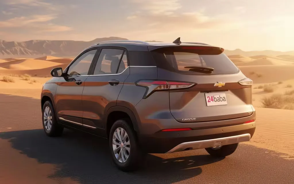 Chevrolet Groove 2023 Grey rear view showing taillights – rental in Dubai