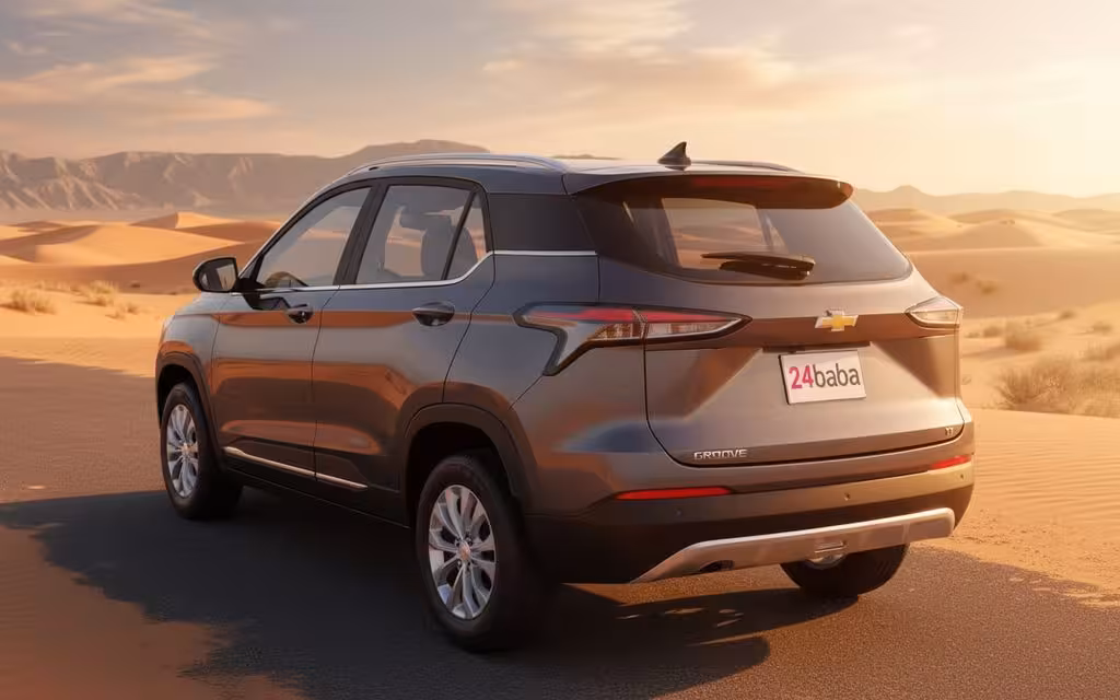 Chevrolet Groove 2023 Grey rear view showing taillights – rental in Dubai