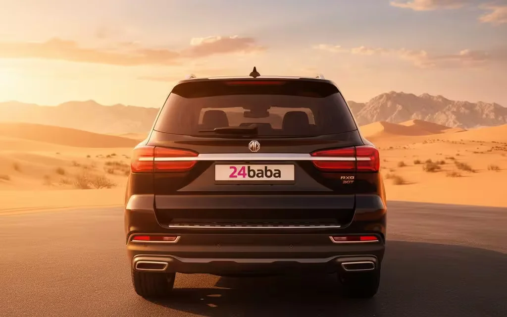 Mg Rx8 2022 Black rear view showing taillights – rental in Dubai