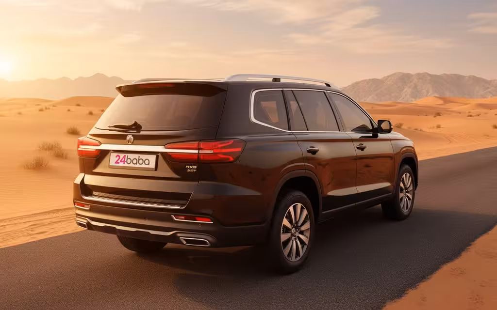 Mg Rx8 2022 Black rear view showing taillights – rental in Dubai