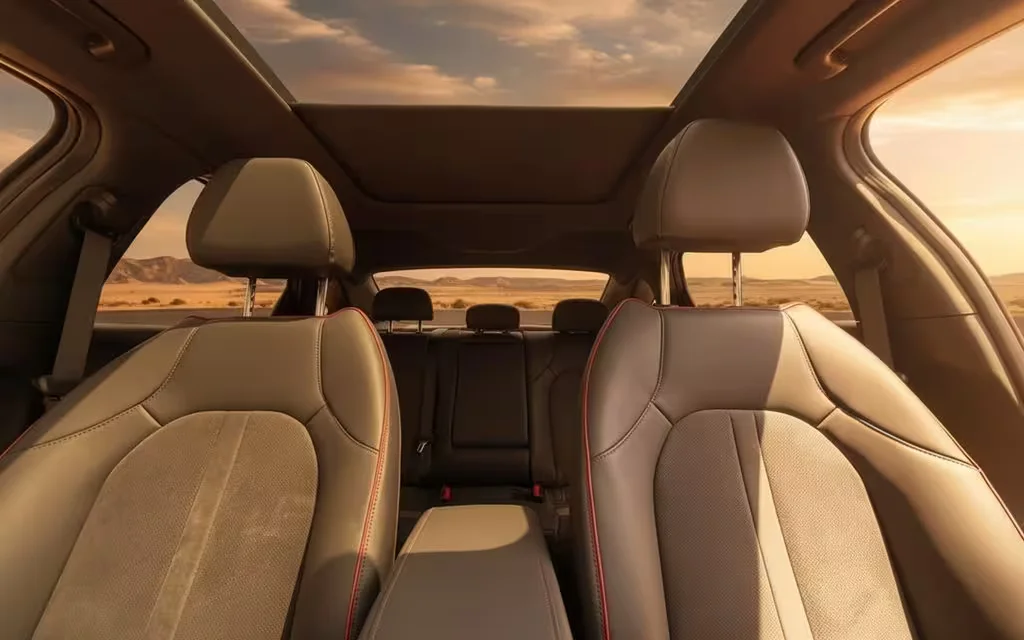 Hyundai Sonata 2022 leather seats and cabin – rental in Dubai