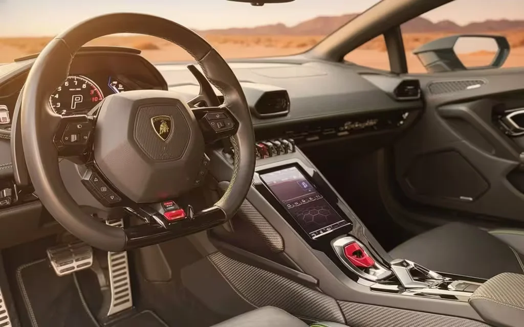 Lamborghini Huracan 2020 interior view showing trim – rental in Dubai