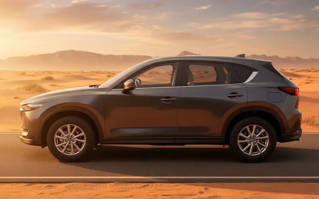 Mazda Cx 5 2024 Grey side profile – rental in Dubai