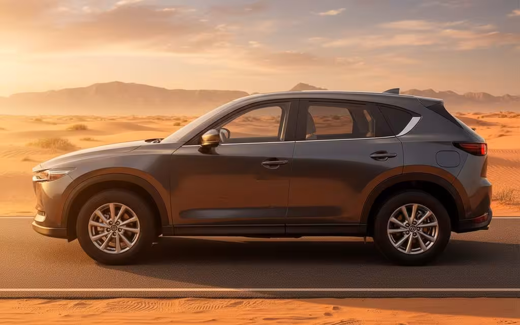 Mazda Cx 5 2024 Grey side profile – rental in Dubai