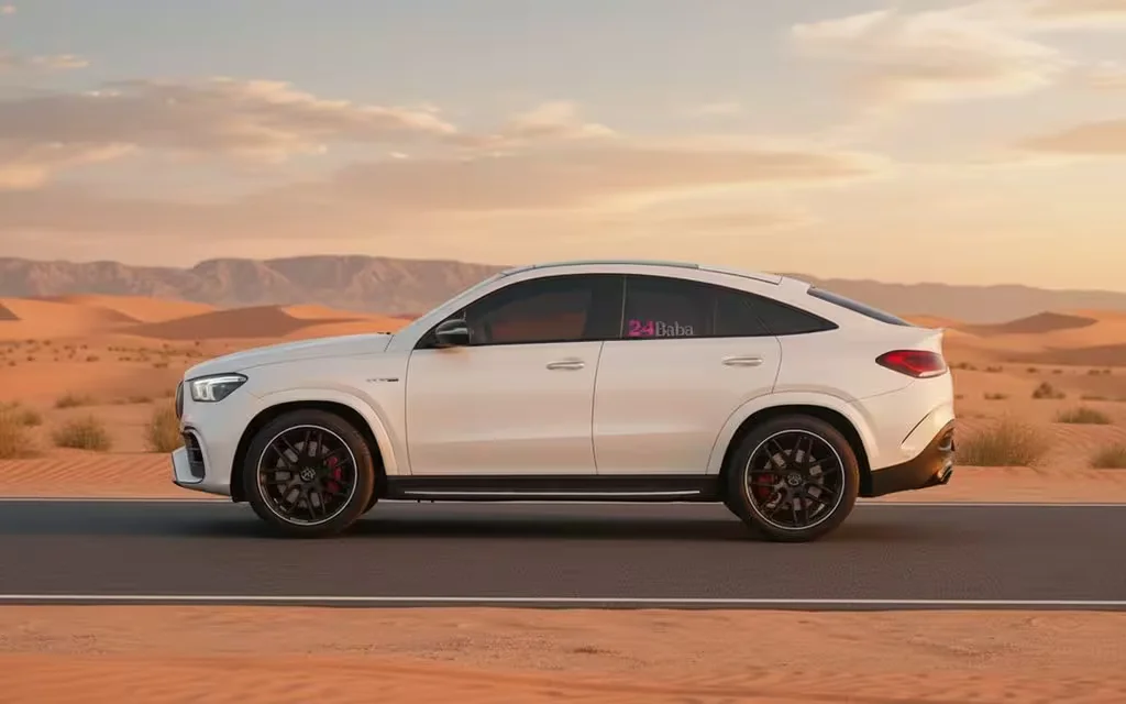 Mercedes Gle63 2021 White side profile – rental in Dubai