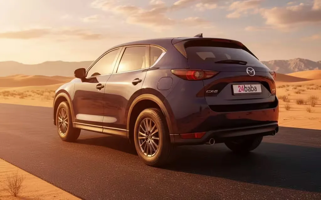 Mazda Cx 5 2024 Blue rear view showing taillights – rental in Dubai