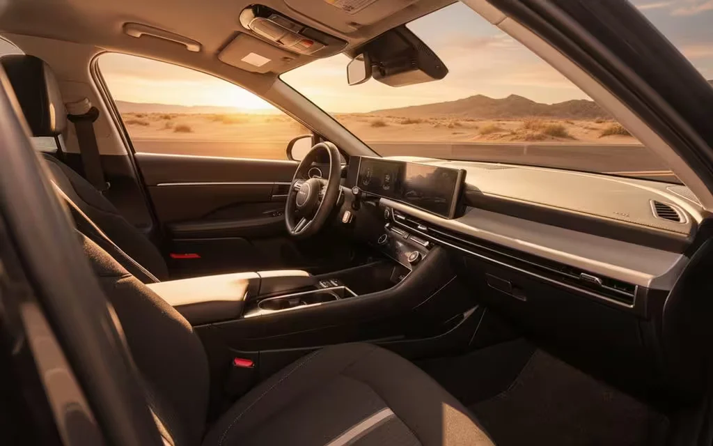 Hyundai Sonata 2024 dashboard and infotainment – rental in Dubai
