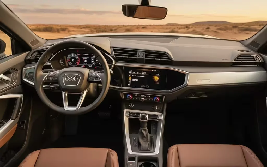 Audi Q3 2022 dashboard and infotainment – rental in Dubai