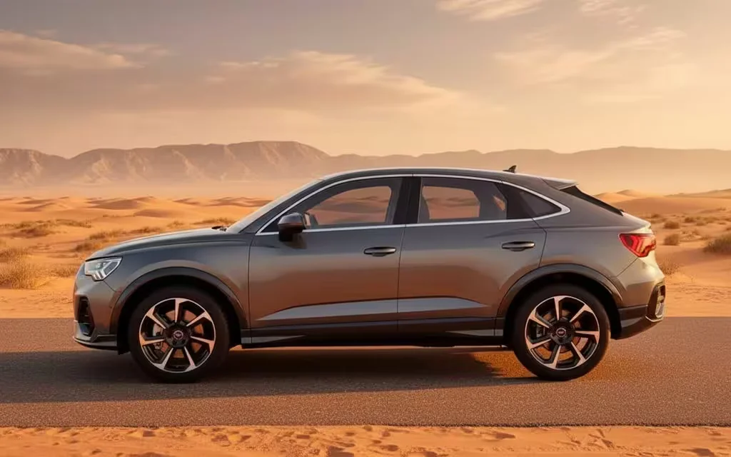 Audi Q3 2022 Grey side profile – rental in Dubai